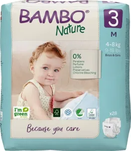 BAMBO - Nature Jednorázové pleny 3, 28 ks, pro 4-8 kg