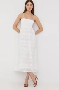Šaty Bardot bílá barva, midi