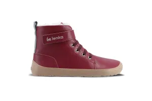 Dětské zimní barefoot boty Be Lenka Winter Kids - Dark Cherry Red 28