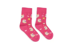 Dětské barefootové ponožky Be Lenka Kids - Crew - Unicorn - BubleGum Pink 23-26