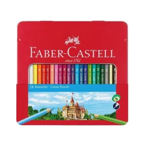 Pastelky Faber-Castell set 24 barevné v plechu s okénkem