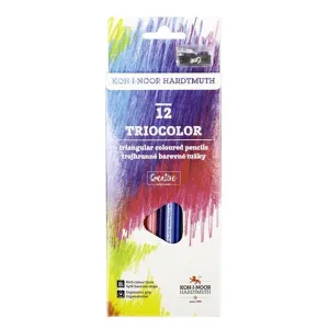 Sada trojhranných barviček se struhadlem Triocolor 12 ks (barevné tužky)