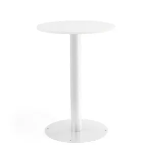 Barový stůl ALVA, Ø700x1000 mm, bílá, bílá