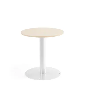 Kulatý stůl ALVA, Ø700x720 mm, bříza, bílá