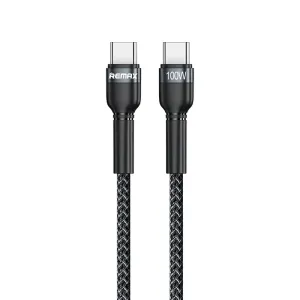 USB datový kabel USB-C to USB-C Remax Jany RC-172 100W 5A/20V 1m oplétaný černý