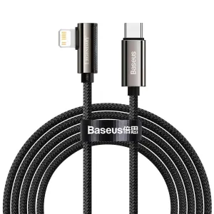 Úhlový kabel USB-C na Lightning Baseus Legend Series, PD, 20W, 2m (černý)