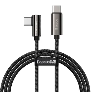 Úhlový kabel USB-C na USB-C Baseus Legend Series, PD, 100W, 1m (černý)