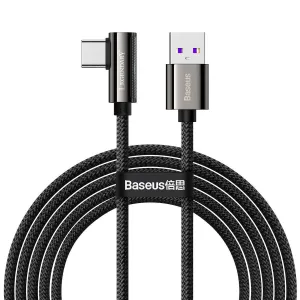 Úhlový kabel USB na USB-C Baseus Legend Series, 66W, 2m (černý)