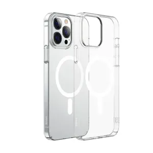 Baseus Crystal Magnetic pouzdro pro iPhone 13 Pro Max (průhledné) + tvrzené sklo
