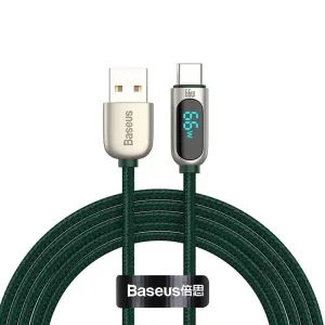 Kabel USB na USB-C Baseus Display, 66W, 1m (zelený)