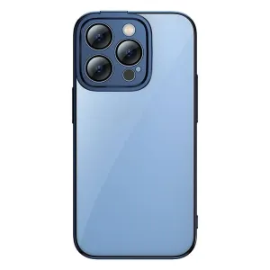 Ochranná sada Baseus Glitter transparentní pouzdro a tvrzené sklo pro iPhone 14 Pro Max (modré)