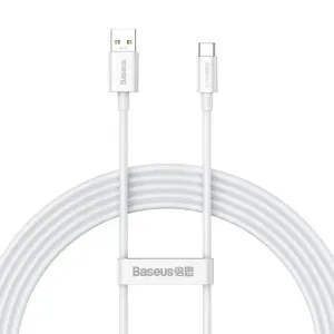 Kabel Baseus Superior Series z USB na USB-C, 65 W, 2 m (bílý)