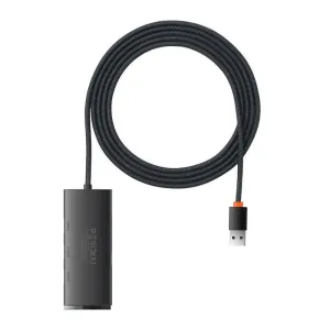 Rozbočovač 4 v 1 řady Baseus Lite USB na 4x USB 3.0 2m (černý)