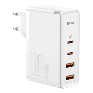 Baseus GaN2 Pro síťová nabíječka 2x USB / 2x USB-C 100W QC PD, bíla (CCGAN2P-L02)