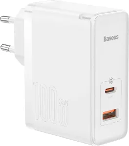 Baseus GaN5 Pro síťová nabíječka USB / USB-C 100W QC PD, bíla (CCGP090202)