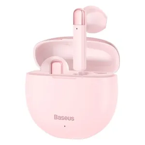 Sluchátka Bluetooth TWS Baseus Encok W2 V5.0 NGW2-04 + dobíjecí pouzdro růžová