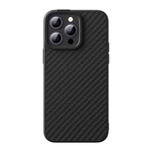 Pancéřové pouzdro iPhone 14 Pro Max kompatibilní s tvrzeným sklem MagSafe Baseus Synthetic Fiber - černé