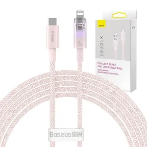 Baseus USB-C na Lightning Explorer Series 20W rychlonabíjecí kabel (růžový)
