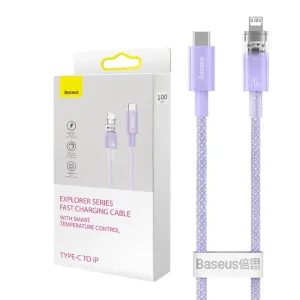 Baseus USB-C na Lightning Explorer Series rychlonabíjecí kabel 1m, 20W (fialový)