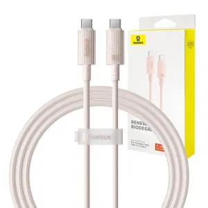 Baseus USB-C na USB-C Habitat Series 100W rychlonabíjecí kabel, 1m (růžový)