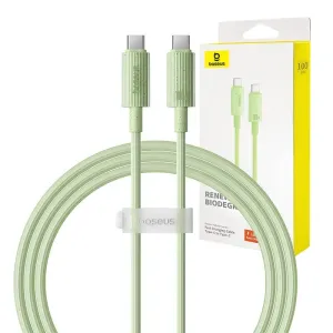Baseus USB-C na USB-C Habitat Series 100W rychlonabíjecí kabel, 1m (zelený)