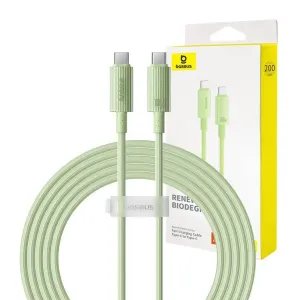 Baseus USB-C na USB-C Habitat Series 100W rychlonabíjecí kabel, 2m (zelený)