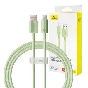 Kabel Baseus USB na USB-C Habitat Series 100W pro rychlé nabíjení, 1m (zelený)