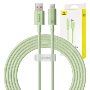 Kabel Baseus USB na USB-C Habitat Series 100W pro rychlé nabíjení, 2 m (zelený)