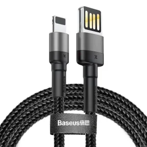 Kabel Lightning USB (oboustranný) Baseus Cafule 2,4A 1m (šedý/černý)