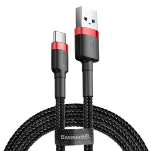 Kabel USB-C Baseus Cafule 3A 0,5 m (červený/černý)