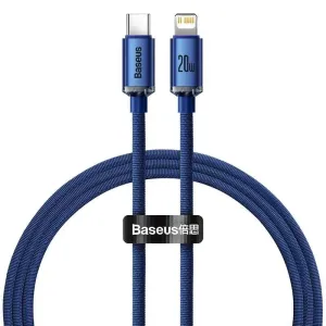 Kabel USB-C na Lightning Baseus Crystal, 20W, 1,2 m (modrý)