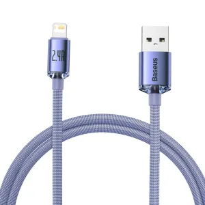 Kabel Baseus Crystal Shine cable USB to Lightning, 2.4A, 1.2m, purple (6932172602703)