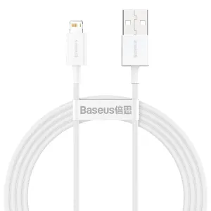 Kabel USB na Lightning Baseus Superior Series, 2,4 A, 1,5 m (bílý)