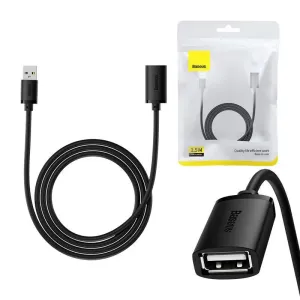 Prodlužovací kabel Baseus USB 2.0 samec-samice, řada AirJoy, 1,5 m (černý)