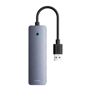 Rozbočovač 4 v 1 Baseus UltraJoy Lite 15cm USB-A na 4x USB 3.0 + USB-C 5V (šedý)