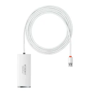 Rozbočovač 4 v 1 řady Baseus Lite USB na 4x USB 3.0 2m (bílý)