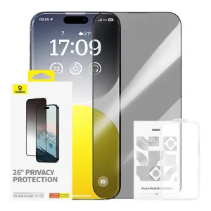 Ochranné sklo Baseus Privacy Protection Tempered Glass Diamond iPhone 15 Pro Max