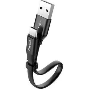 Baseus Nimble Series plochý nabíjecí / datový kabel USB-C 23cm, černá