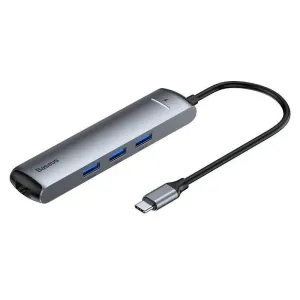 Baseus adaptér USB-C na 3x USB 3.0 + HDMI + RJ45 + USB-C PD 6 v 1 HUB