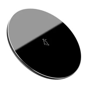 Baseus Jednoduchá indukční bezdrátová nabíječka, 15 W (černá)