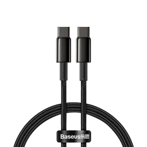 Baseus Tungsten Gold Fast Charging Data Cable Type-C (USB-C) 100W 2m Black