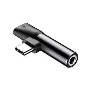 Baseus audio rozbočovač L41 s koncovkami USB-C samec / USB-C samice /3,5mm Jack samice, černá