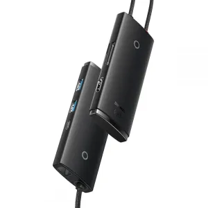 Rozbočovač 6v1 Baseus Lite Series USB-C na 2x USB 3.0 + USB-C + HDMI + SD/TF (černý)
