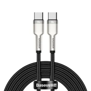 Baseus Cafule Series nabíjecí / datový kabel USB-C samec na USB-C samec s kovovými koncovkami 100W 2m, černá