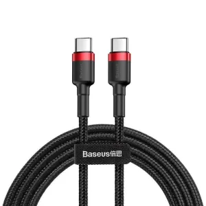 Baseus Cafule kabel USB-C / USB-C 60W QC 3.0 1m, černý/červený (CATKLF-GG1)
