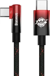 Baseus MVP Elbow kabel USB-C / USB-C 100W 5A 2m, černý/červený (CAVP000720)
