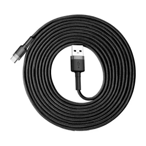 Baseus Cafule kabel USB / USB-C QC 3.0 2A 3m, černý/šedý (CATKLF-UG1)