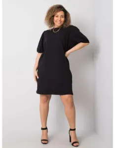 Dámské šaty bavlněné mini plus size JASMINE černé