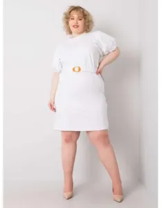 Dámské šaty s páskem plus size MYLAH bílé