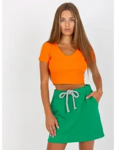 Dámská sukně tepláková mini s kapsami BASIC zelená